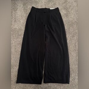 Curvy Black Wide-Leg Trousers